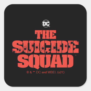 The Suicide Squad   Red and Black Logo Square Sticker