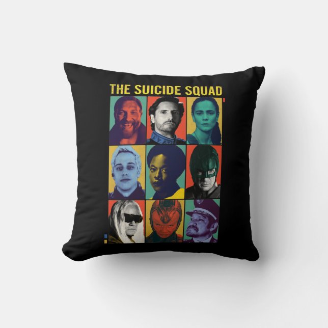 The Suicide Squad | Retro Grid With Amanda Waller Cushion (Front)