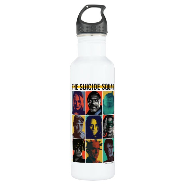 The Suicide Squad | Retro Grid With Harley Quinn 710 Ml Water Bottle (Front)