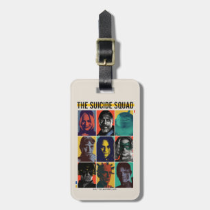 The Suicide Squad   Retro Grid With Harley Quinn Luggage Tag