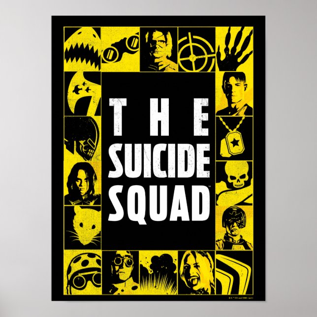The Suicide Squad | Yellow & Black Icon Blocks Poster (Front)