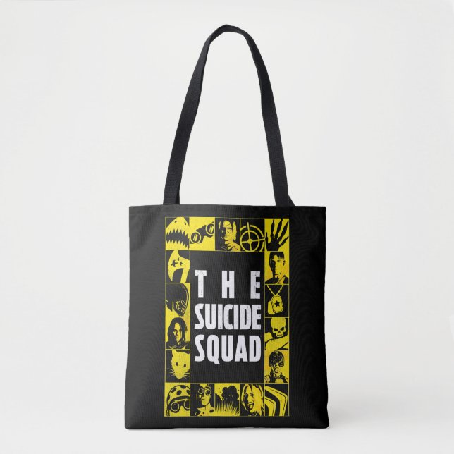 The Suicide Squad | Yellow & Black Icon Blocks Tote Bag (Front)