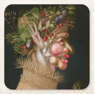 The Summer, Arcimboldo Square Paper Coaster
