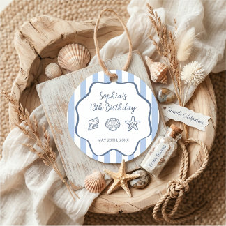 The Summer Hand Drawn Birthday Favour Tags