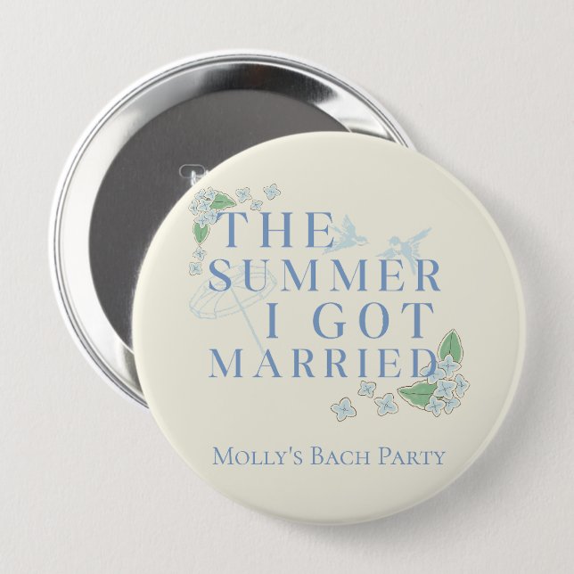 The Summer I Got Married - Coastal Bachelorette 10 Cm Round Badge (Front & Back)