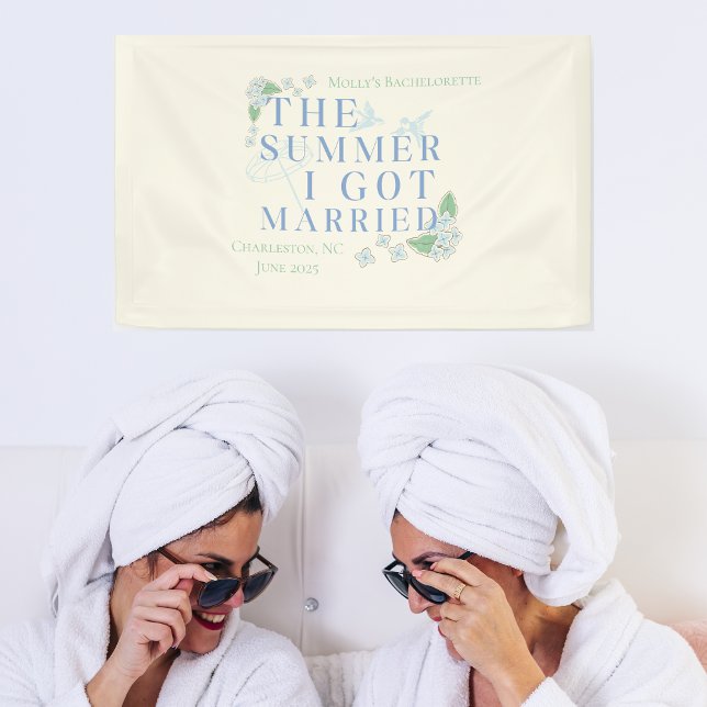 The Summer I Got Married – Coastal Bachelorette Banner (The Summer I Got Married banner with coastal font – perfect for bachelorette or bridal celebrations!)