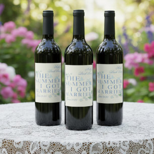 The Summer I Got Married - Coastal Bachelorette Wine Label