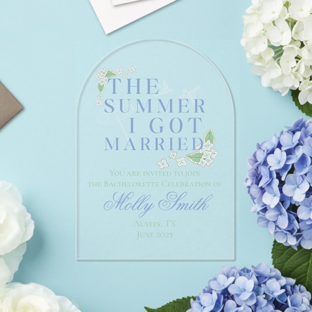 The Summer I Got Married – Coastal Wedding Acrylic Invitations (Capture the magic of your wedding season with “The Summer I Got Married”!)
