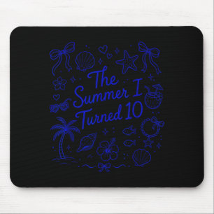 The Summer I Turned 10 Tropical Beach Birthday Mouse Pad