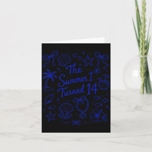 The Summer I Turned 14 Tropical Beach Birthday Card