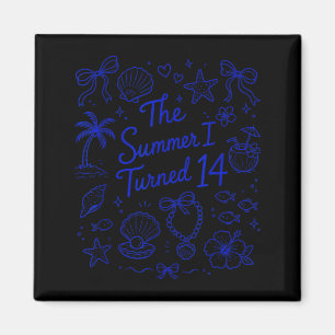 The Summer I Turned 14 Tropical Beach Birthday Magnet
