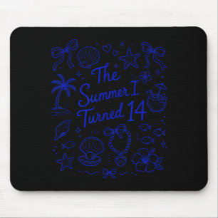 The Summer I Turned 14 Tropical Beach Birthday Mouse Pad