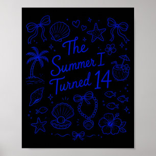The Summer I Turned 14 Tropical Beach Birthday Poster
