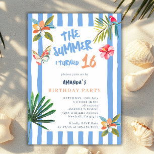 The Summer I Turned 16 Sixteen Birthday Party  Invitation
