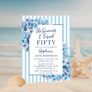 The Summer I Turned Any Age Coastal Beach Birthday Invitation