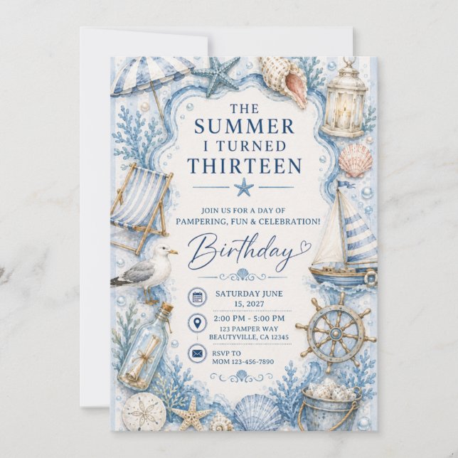 The Summer I Turned Birthday Invitation (Front)
