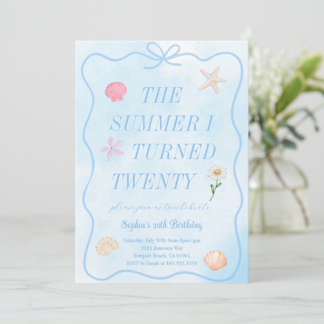 The Summer I Turned Birthday Invitation (Standing Front)