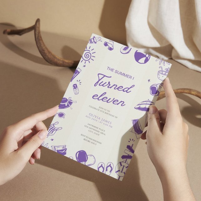 The summer I turned eleven 11th birthday Invitation (Creator Uploaded)