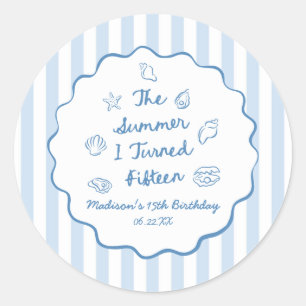The Summer I Turned Fifteen 15th Birthday Party Classic Round Sticker