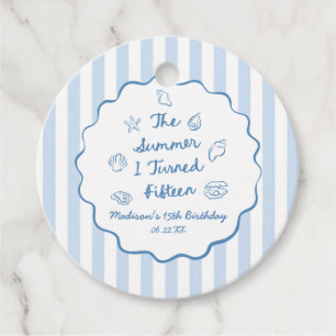 The Summer I Turned Fifteen 15th Birthday Party Favour Tags
