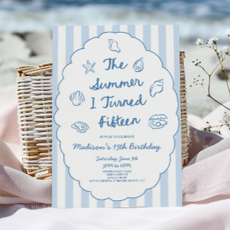 The Summer I Turned Fifteen 15th Birthday Party Invitation