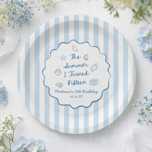 The Summer I Turned Fifteen 15th Birthday Party Paper Plate