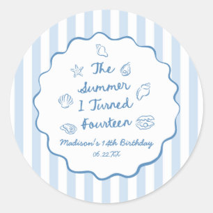 The Summer I Turned Fourteen 14th Birthday Party Classic Round Sticker