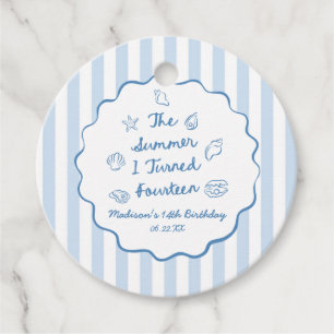 The Summer I Turned Fourteen 14th Birthday Party Favour Tags