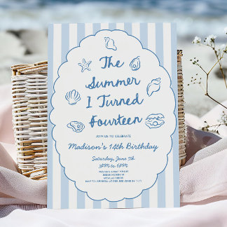 The Summer I Turned Fourteen 14th Birthday Party Invitation
