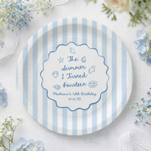 The Summer I Turned Fourteen 14th Birthday Party Paper Plate