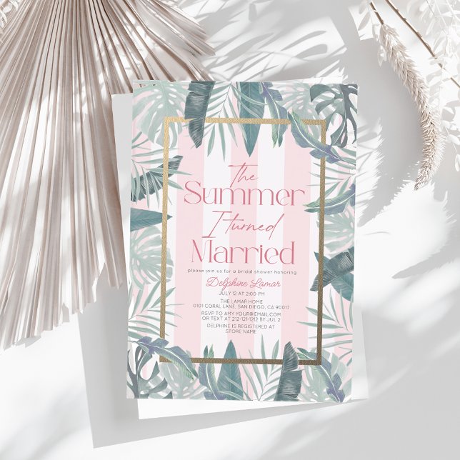 The Summer I Turned Married Resort Bridal Shower Acrylic Invitations (Creator Uploaded)