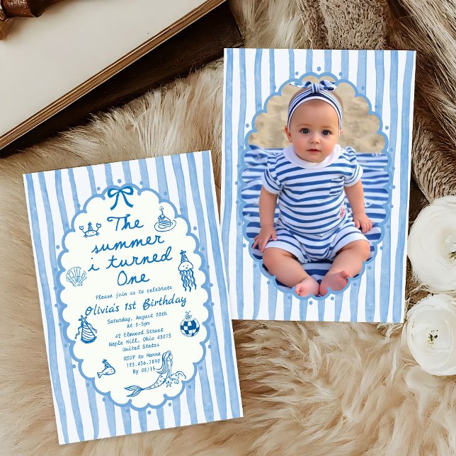 The Summer I Turned One 1st Birthday Invitation (Creator Uploaded)