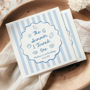The Summer I Turned One 1st Birthday Party Napkin