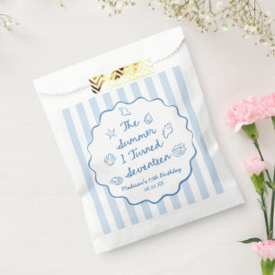 The Summer I Turned Seventeen 17th Birthday Party Favour Bags