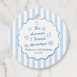 The Summer I Turned Seventeen 17th Birthday Party Favour Tags