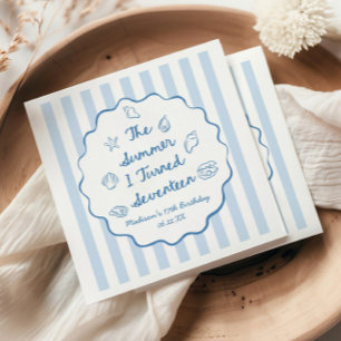 The Summer I Turned Seventeen 17th Birthday Party Napkin