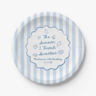 The Summer I Turned Seventeen 17th Birthday Party Paper Plate
