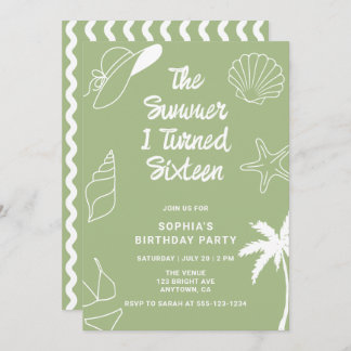 The Summer I Turned Sixteen 16th Birthday Party Invitation