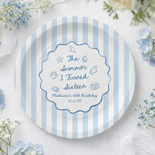 The Summer I Turned Sixteen 16th Birthday Party Paper Plate