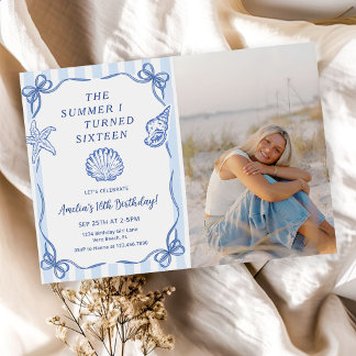 The Summer I Turned Sixteen 16th Birthday Photo Invitation