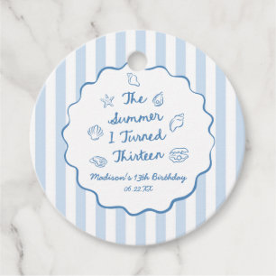 The Summer I Turned Thirteen 13th Birthday Party Favour Tags