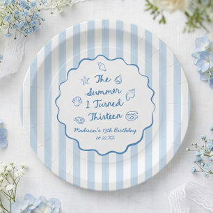 The Summer I Turned Thirteen 13th Birthday Party Paper Plate