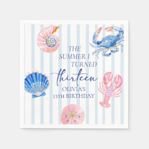 The Summer I Turned Thirteen Coastal 13th Birthday Napkin