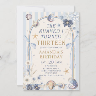 The Summer I Turned Thirteen Coastal Birthday Invitation