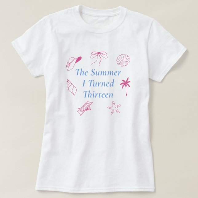 The Summer I Turned Thirteen Seashells Beach T-Shirt (Design Front)