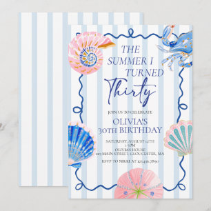 The Summer I Turned Thirty coastal 30th Birthday Invitation