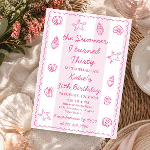 The Summer I Turned Thirty Pink 30th Birthday  Invitation