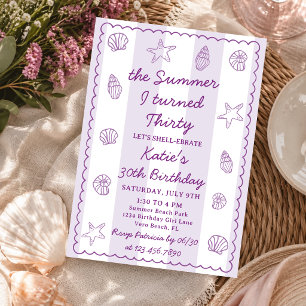 The Summer I Turned Thirty Purple 30th Birthday  Invitation