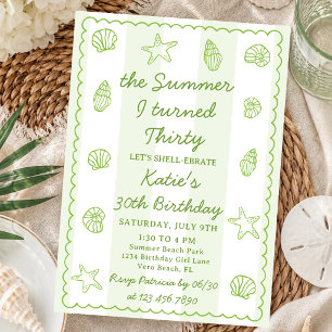 The Summer I Turned Thirty Sage 30th Birthday Invitation