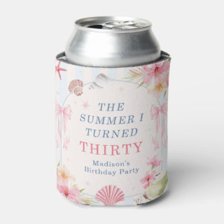 The Summer I Turned Thirty Seashell Birthday Can Cooler